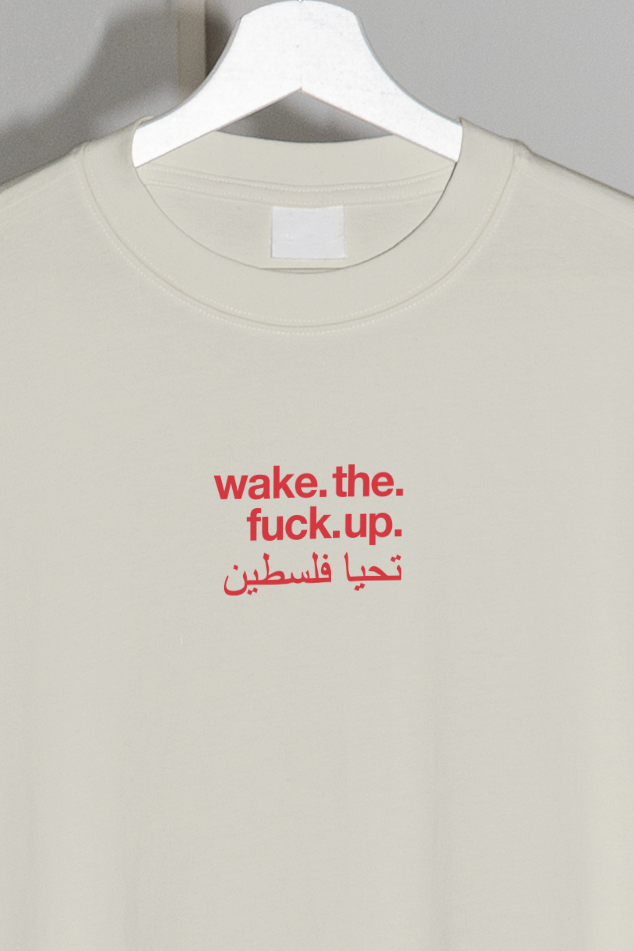 T-SHIRT 'WAKE THE FUCK UP' FREE PALESTINE